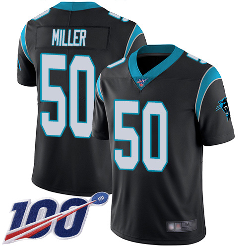Carolina Panthers Limited Black Youth Christian Miller Home Jersey NFL Football #50 100th Season Vapor Untouchable